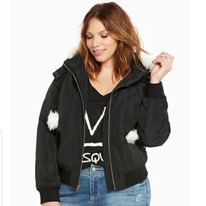 Torrid Bomber Jacket with Faux Fur Hood